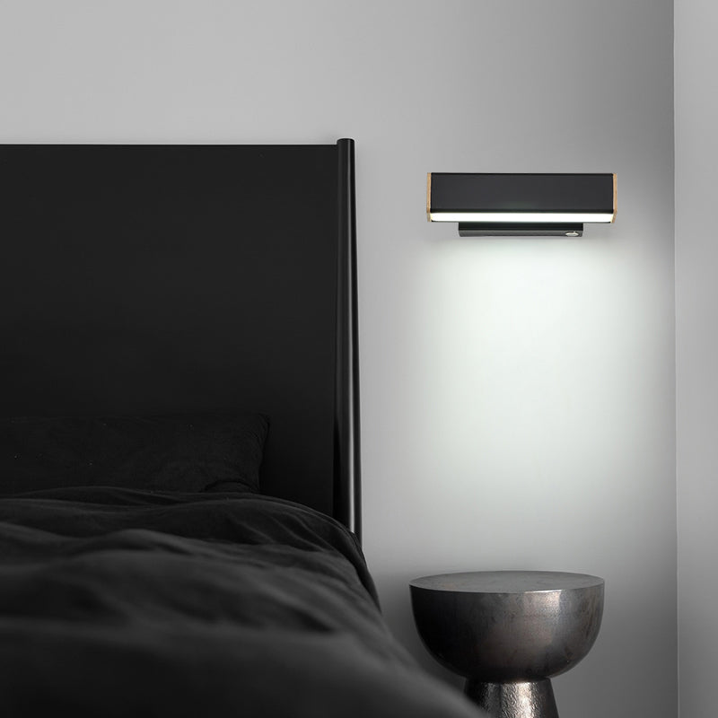 Iluminación de pared rectangular de metal simple de luz de estilo moderno lámpara montada en la pared