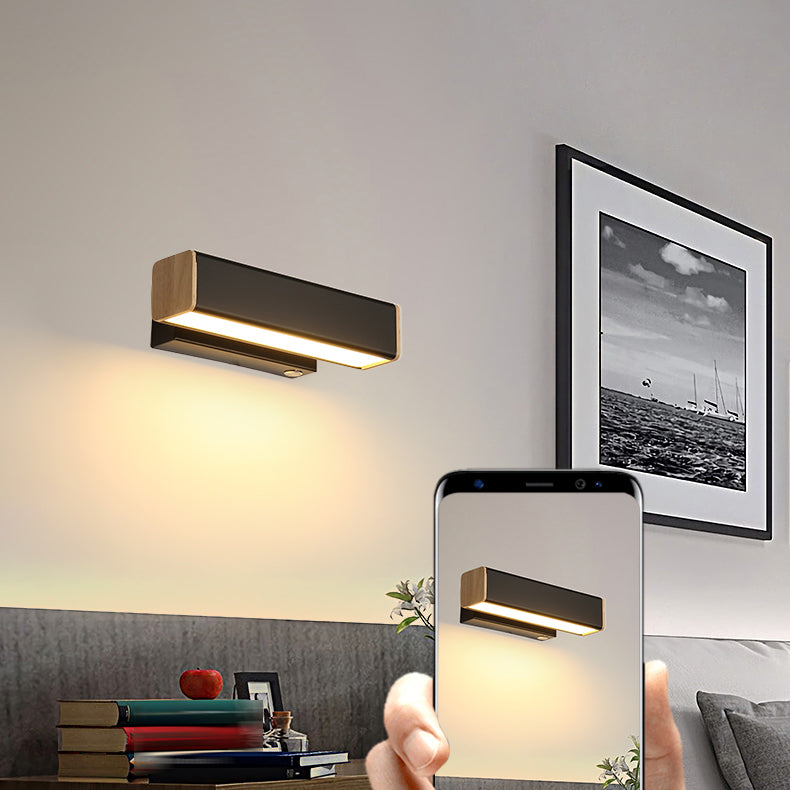 Iluminación de pared rectangular de metal simple de luz de estilo moderno lámpara montada en la pared