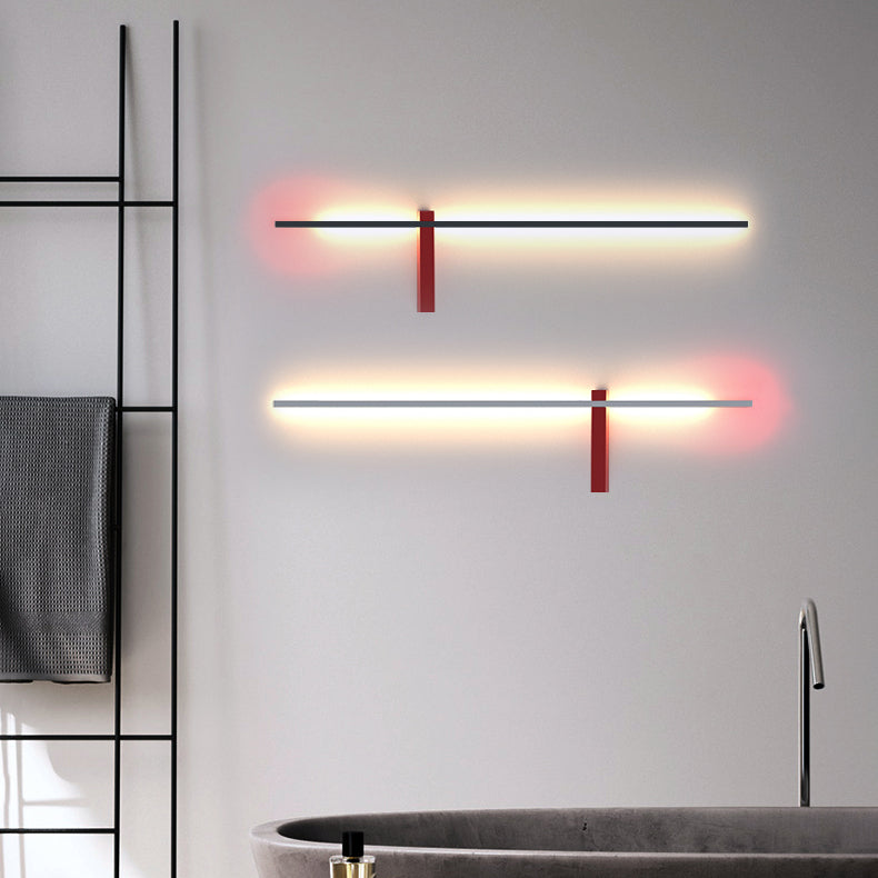 1 Light Metal Linear Wall Lighting Modern Style Wall Mounted Light Fixture