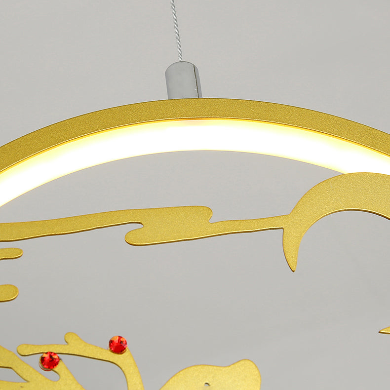 Metal Hanging Pendant Lights Nordic Modern Linear Hanging Lamps for Study Room