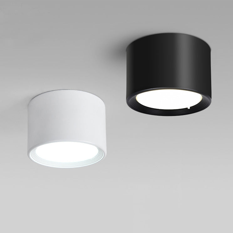 Plafonnier LED en forme de cylindre en fer moderne, 1 lumière, encastré pour couloir, salon