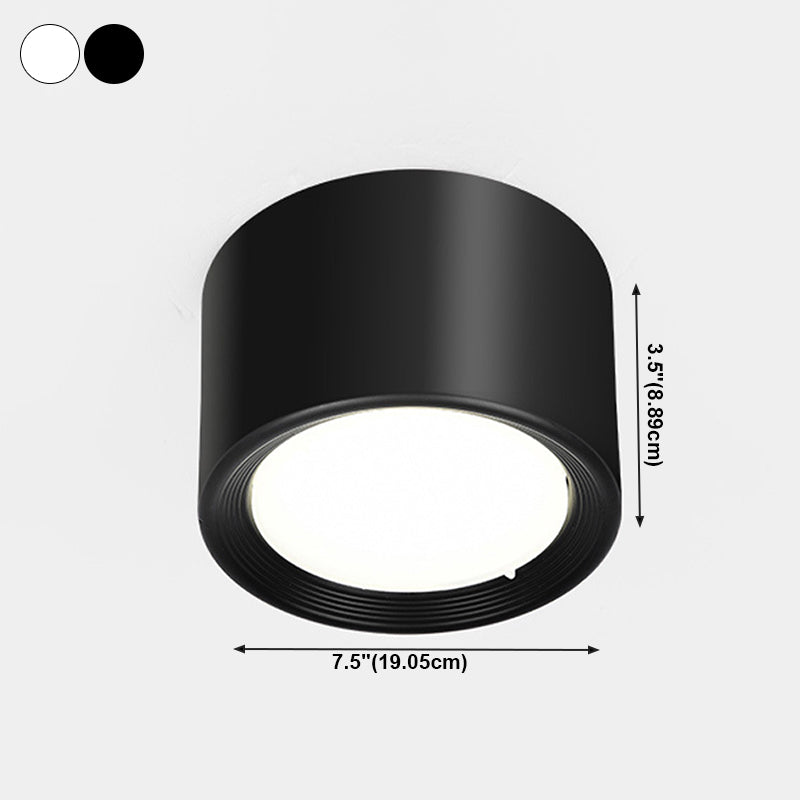 Plafonnier LED en forme de cylindre en fer moderne, 1 lumière, encastré pour couloir, salon
