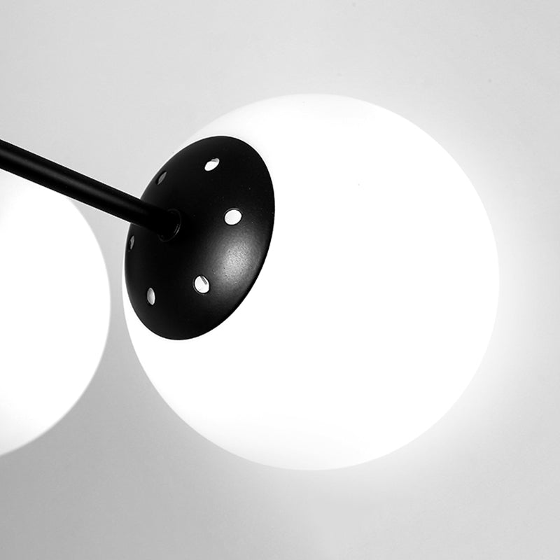 Multi Light Spherical Branch Hanging Lights Modern Style Glass Hanging Lighting in Black