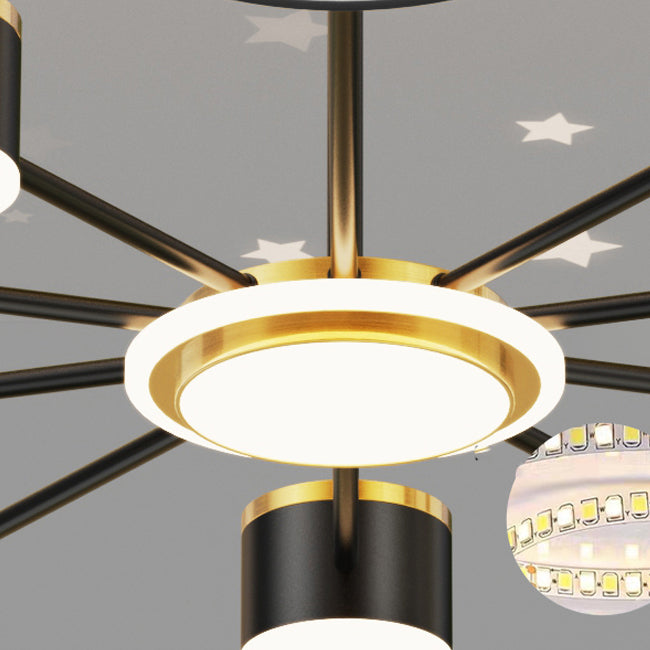 Black Iron Hanging Pendant Lights Contemporary Hanging Lamps for Living Room