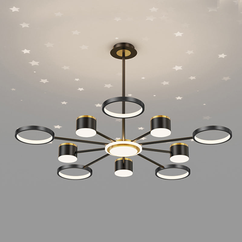 Black Iron Hanging Pendant Lights Contemporary Hanging Lamps for Living Room