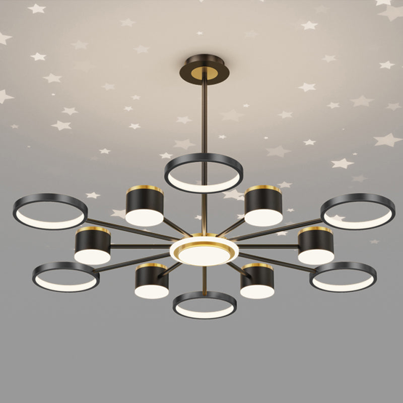 Black Iron Hanging Pendant Lights Contemporary Hanging Lamps for Living Room