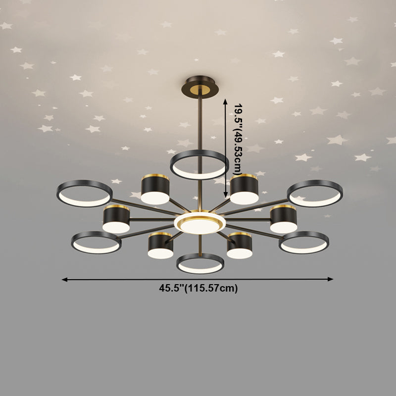 Black Iron Hanging Pendant Lights Contemporary Hanging Lamps for Living Room