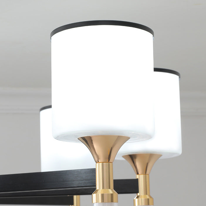 Glass Ceiling Hung Fixtures Modern Cylinder Pendant Lighting for Living Room