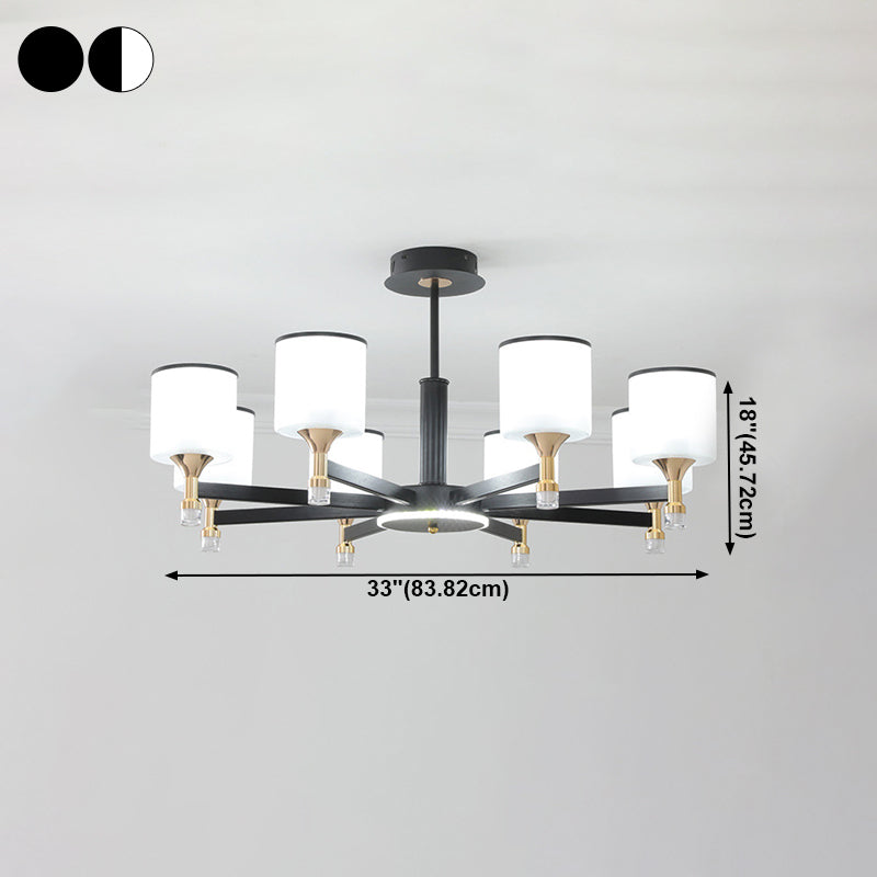 Glass Ceiling Hung Fixtures Modern Cylinder Pendant Lighting for Living Room