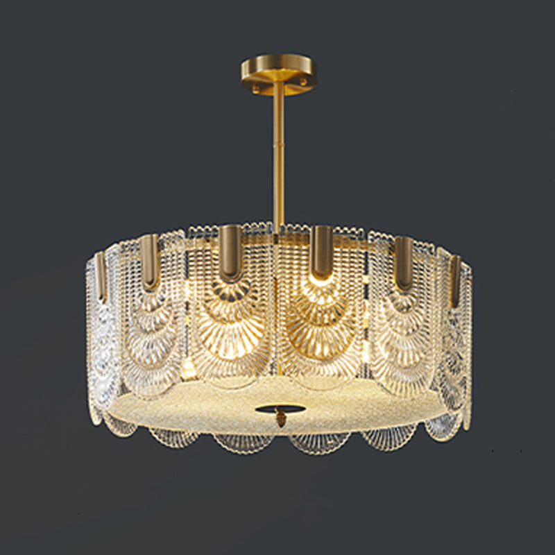 Copper Tiered Glass Ceiling Pendant Contemporary Ceiling Lighting Fixtures