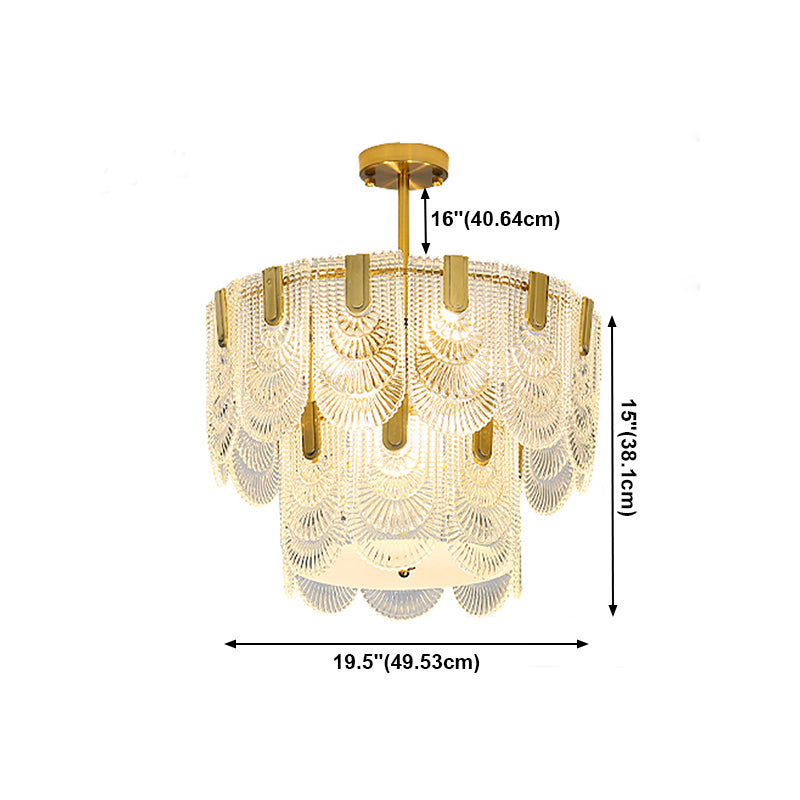 Copper Tiered Glass Ceiling Pendant Contemporary Ceiling Lighting Fixtures