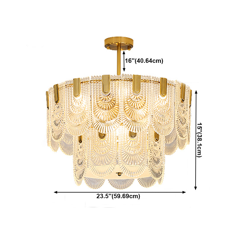 Copper Tiered Glass Ceiling Pendant Contemporary Ceiling Lighting Fixtures