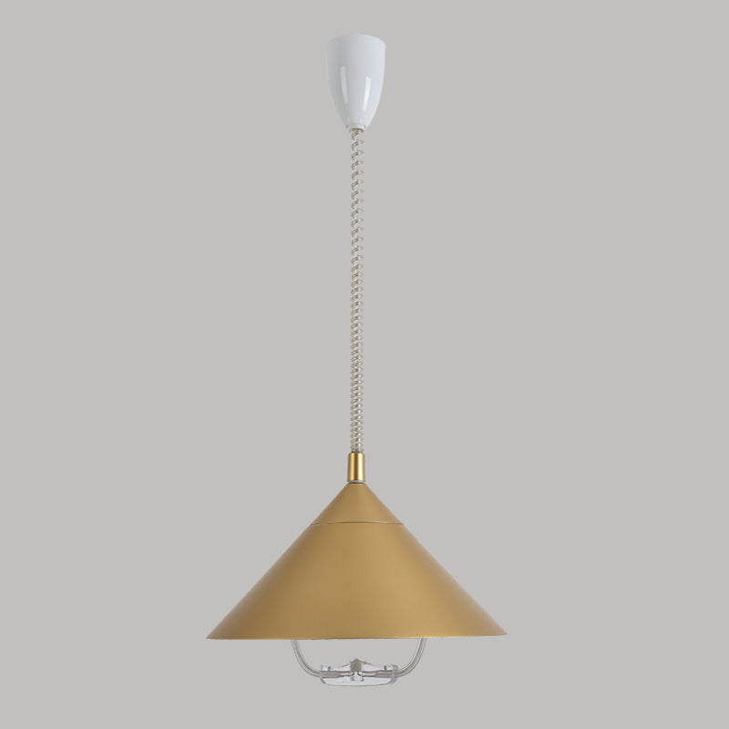 Cone créatif moderne suspension de la lampe givrée en aluminium Light avec de l'ombre en verre
