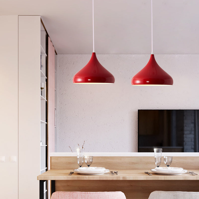 Metalen pot cover Hanging Lights Modern Macaron Style 1 Head Hanging Mount Mount Fecture voor Cafe