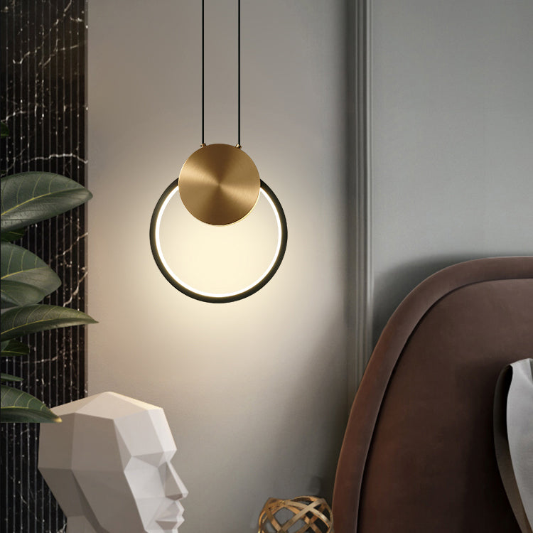 Pendard artistique artistique moderne Copper Copper linéaire lampe suspendue avec une teinte acrylique