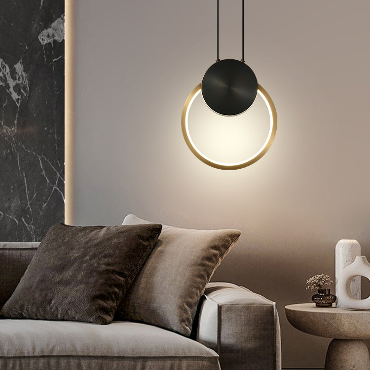 Pendard artistique artistique moderne Copper Copper linéaire lampe suspendue avec une teinte acrylique