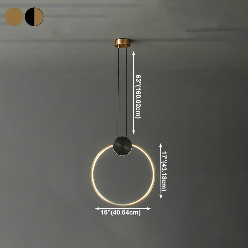 Pendard artistique artistique moderne Copper Copper linéaire lampe suspendue avec une teinte acrylique