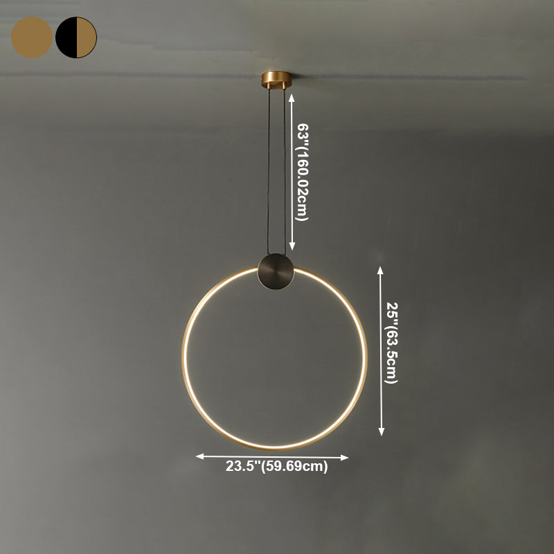 Pendard artistique artistique moderne Copper Copper linéaire lampe suspendue avec une teinte acrylique