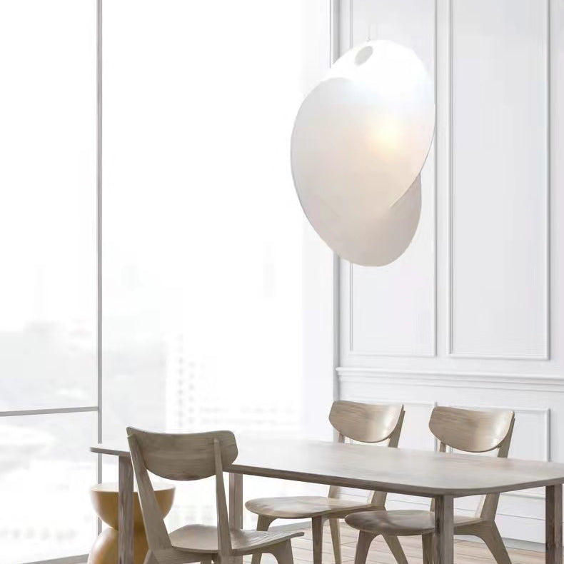 Luce a sospensione in ferro bianco in moderna lampada sospesa geometrica di seta per il luogo commerciale