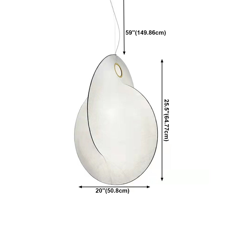Luce a sospensione in ferro bianco in moderna lampada sospesa geometrica di seta per il luogo commerciale
