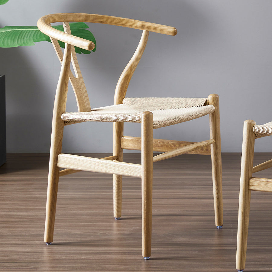 Traditionele stijl Ash houten stoel vork bot aan de achterkant eetkamerstoel