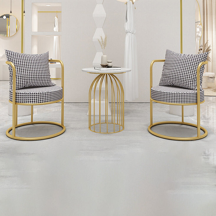 Silla de comedor de tela de lino de estilo escandinavo, silla lateral de comedor con respaldo abierto