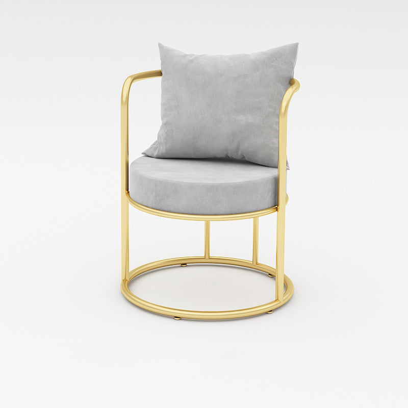 Silla de comedor de tela de lino de estilo escandinavo, silla lateral de comedor con respaldo abierto