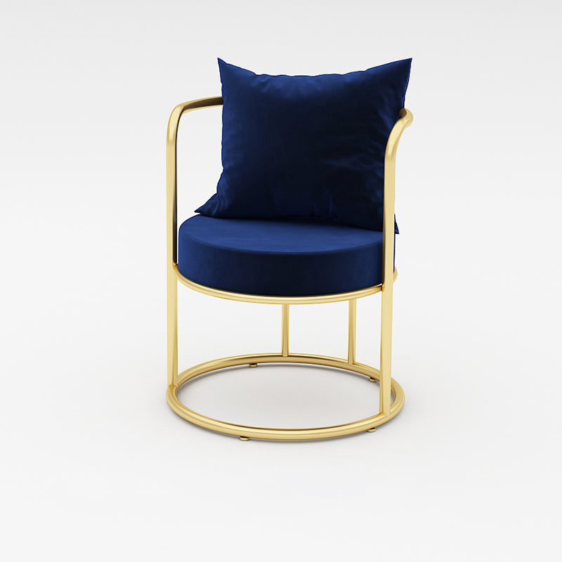Silla de comedor de tela de lino de estilo escandinavo, silla lateral de comedor con respaldo abierto