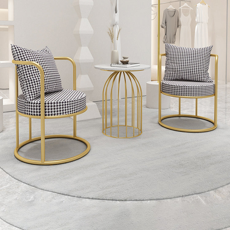 Silla de comedor de tela de lino de estilo escandinavo, silla lateral de comedor con respaldo abierto