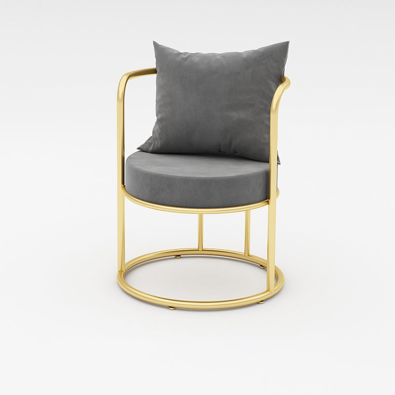 Silla de comedor de tela de lino de estilo escandinavo, silla lateral de comedor con respaldo abierto