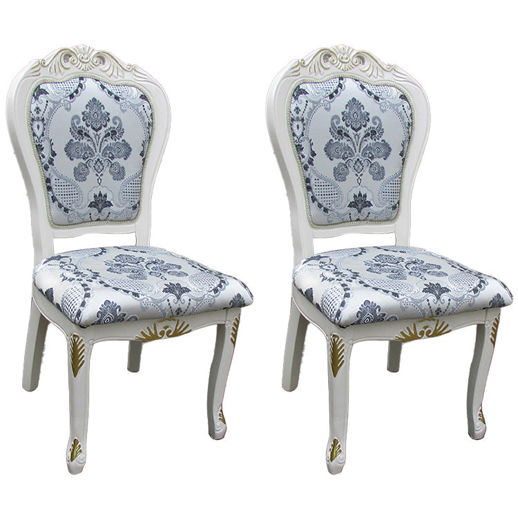 Victorian Upholstered Home Side Chair King Louis Back Matte Finish Dining Chair (Set of 2)