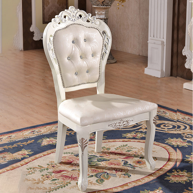 Victorian Upholstered Home Side Chair King Louis Back Matte Finish Dining Chair (Set of 2)