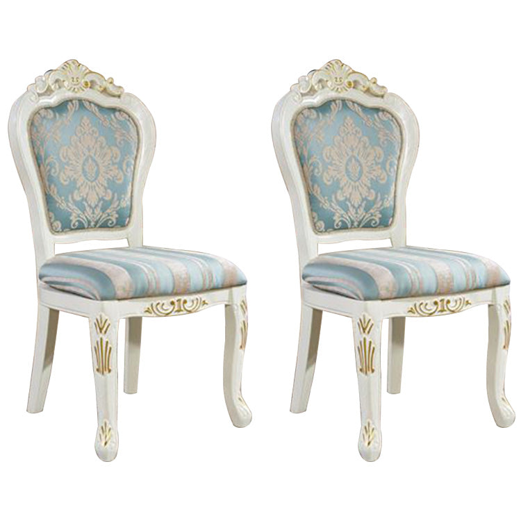 Victorian Upholstered Home Side Chair King Louis Back Matte Finish Dining Chair (Set of 2)