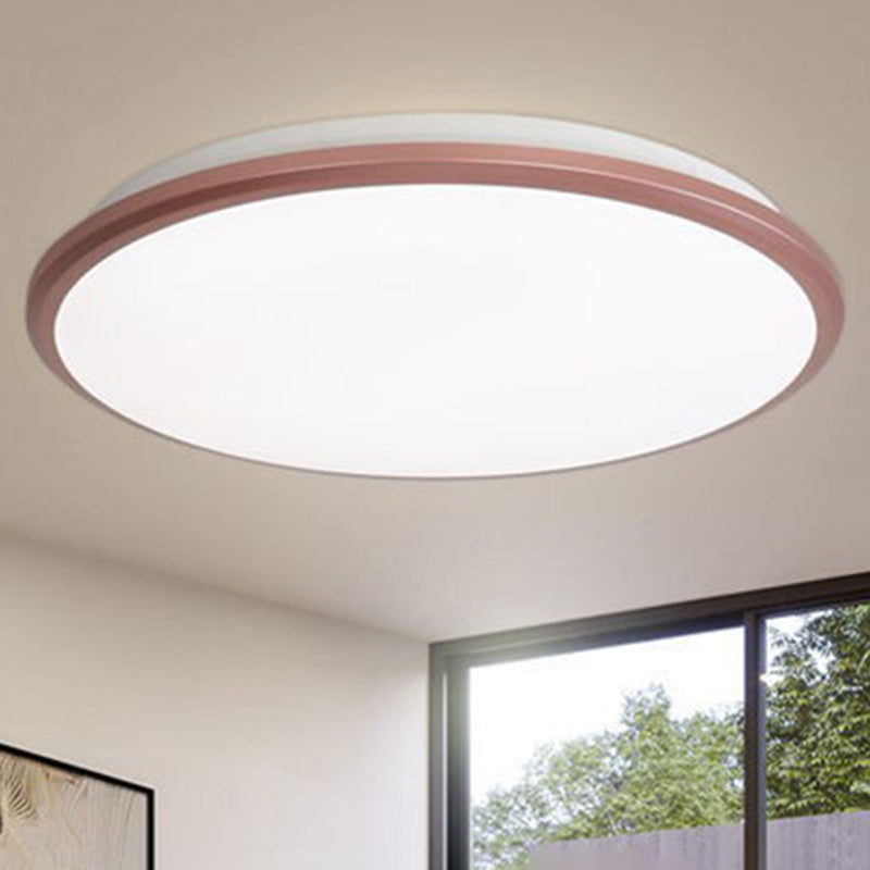 Plafonnier LED de forme ronde acrylique moderne 1 lumière encastré pour salon salle de bain
