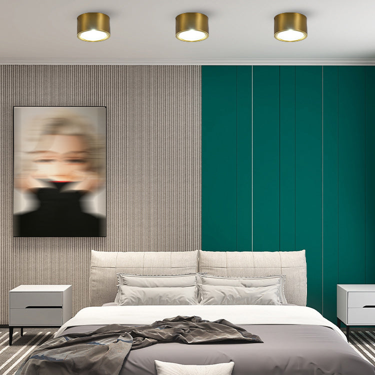 Plafonnier LED en forme de cylindre, moderne, en aluminium, 1 lumière, encastré, pour allée, chambre à coucher