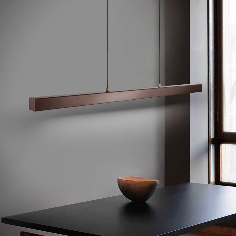 Contemporary Minimalism Island Light Fixture Metal Linear Chandelier Lamp