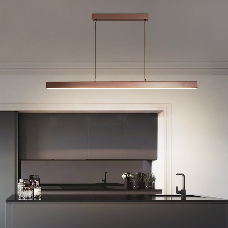 Contemporary Minimalism Island Light Fixture Metal Linear Chandelier Lamp