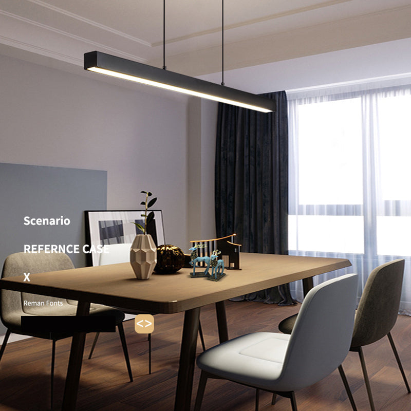 Contemporary Minimalism Island Light Fixture Metal Linear Chandelier Lamp