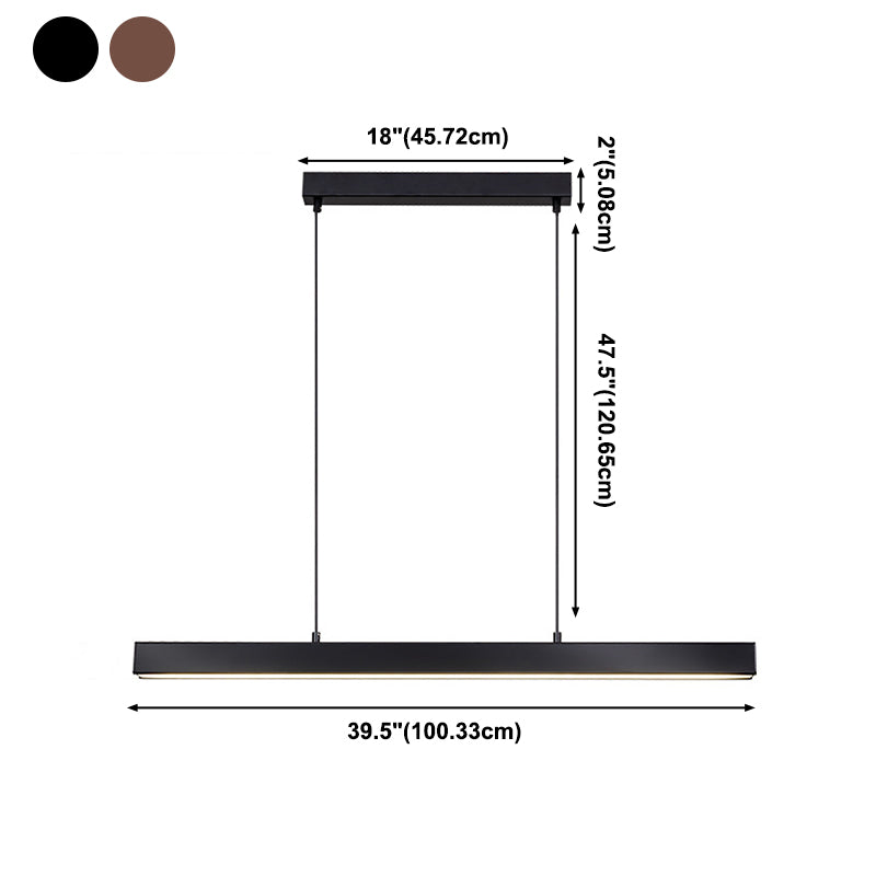 Contemporary Minimalism Island Light Fixture Metal Linear Chandelier Lamp