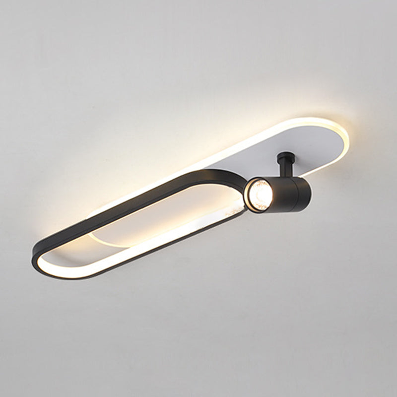 Eigentijdse LED-plafondlamp met inbouwverlichting voor woonkamer