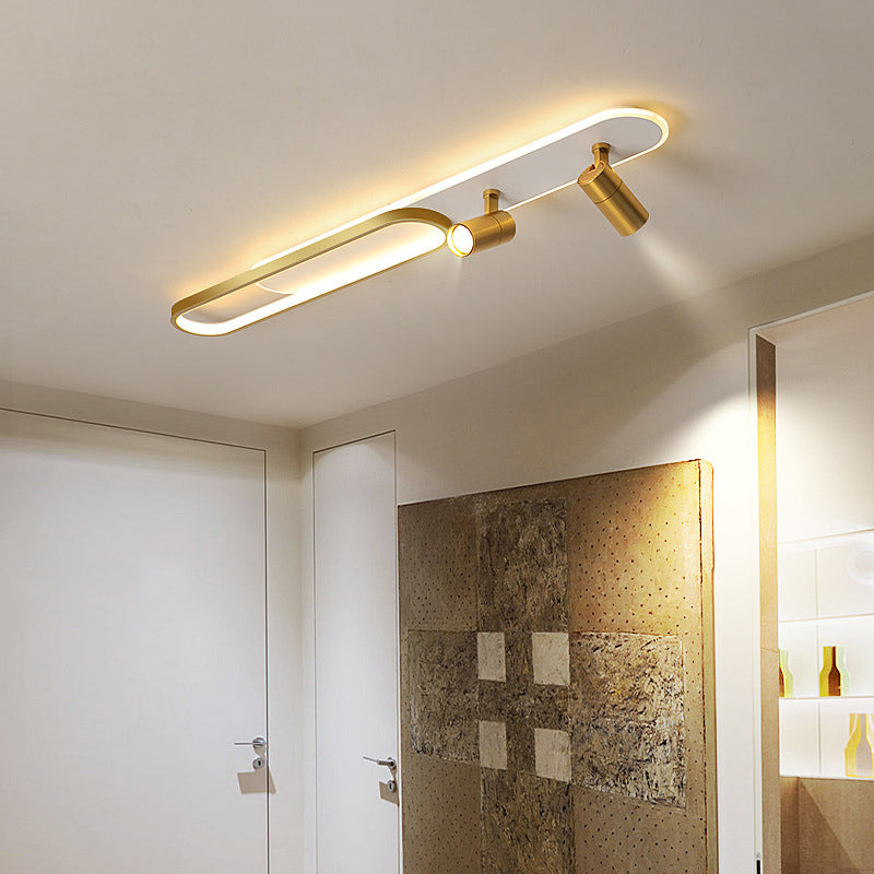 Eigentijdse LED-plafondlamp met inbouwverlichting voor woonkamer