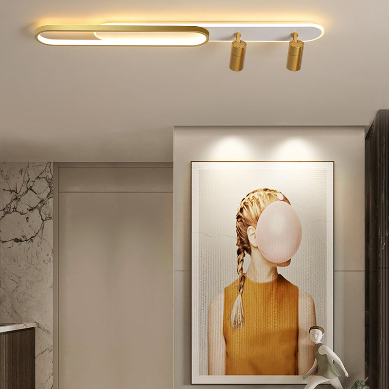 Eigentijdse LED-plafondlamp met inbouwverlichting voor woonkamer
