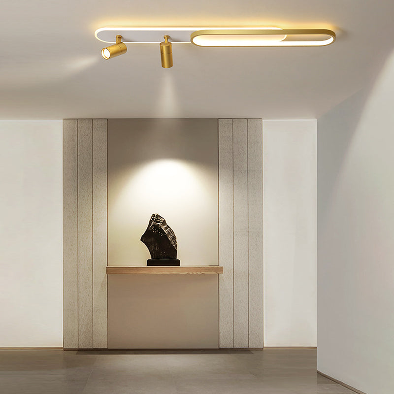 Eigentijdse LED-plafondlamp met inbouwverlichting voor woonkamer