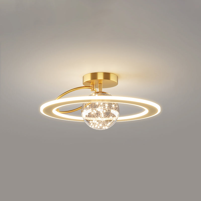 Plafonnier LED doré à éclairage encastré moderne Gypsophila
