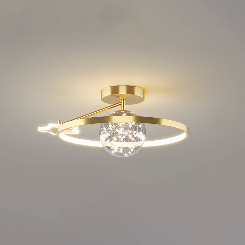 Plafonnier LED doré à éclairage encastré moderne Gypsophila