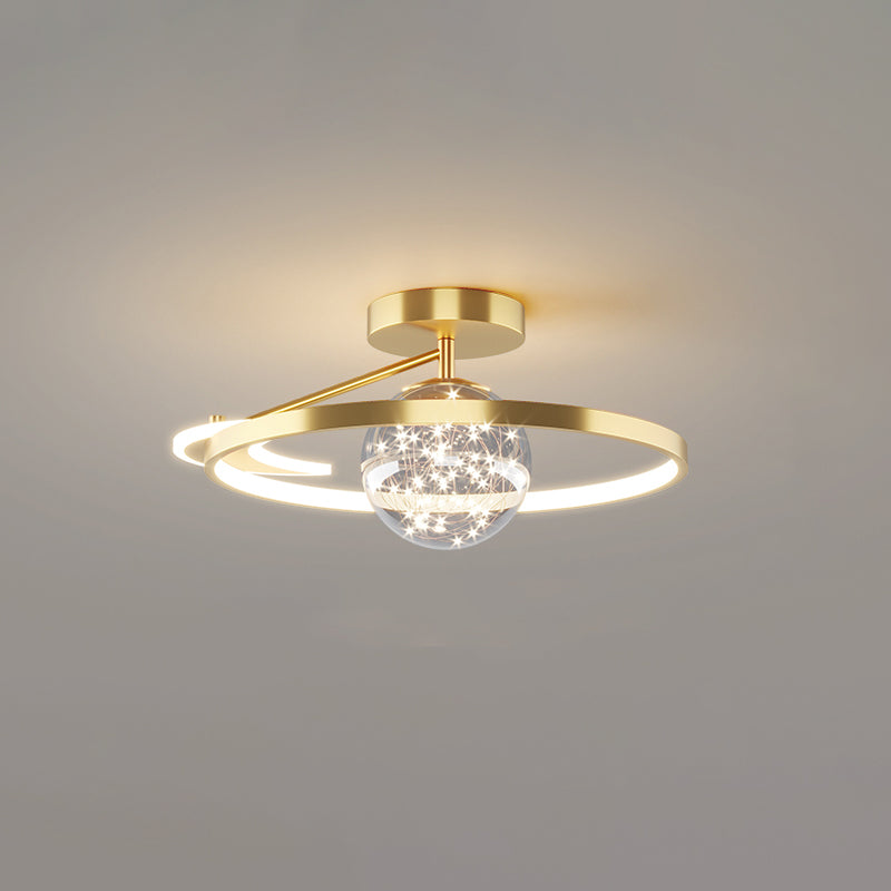 Plafonnier LED doré à éclairage encastré moderne Gypsophila