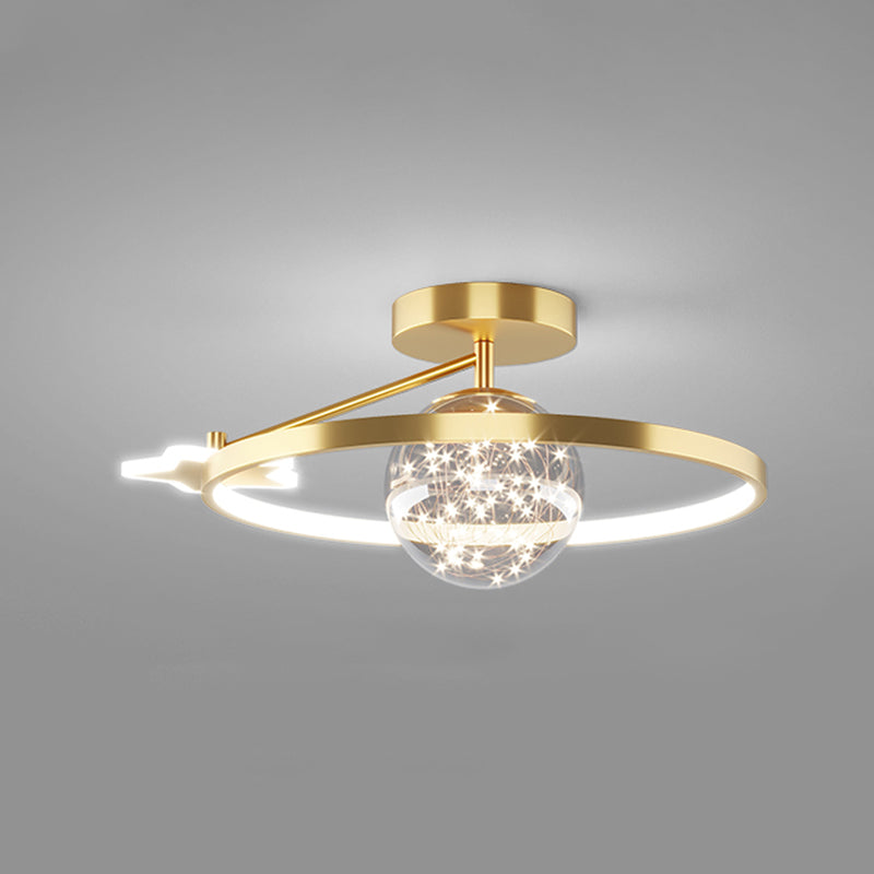 Plafonnier LED doré à éclairage encastré moderne Gypsophila