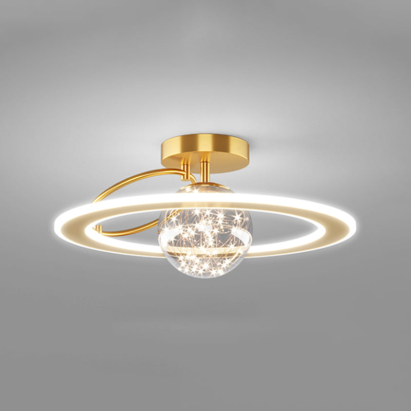 Plafonnier LED doré à éclairage encastré moderne Gypsophila