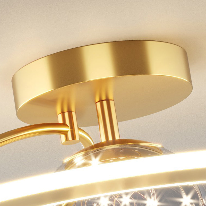 Plafonnier LED doré à éclairage encastré moderne Gypsophila
