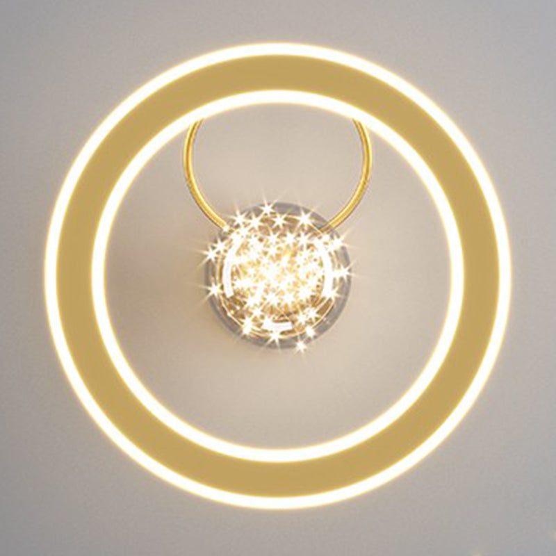 Plafonnier LED doré à éclairage encastré moderne Gypsophila